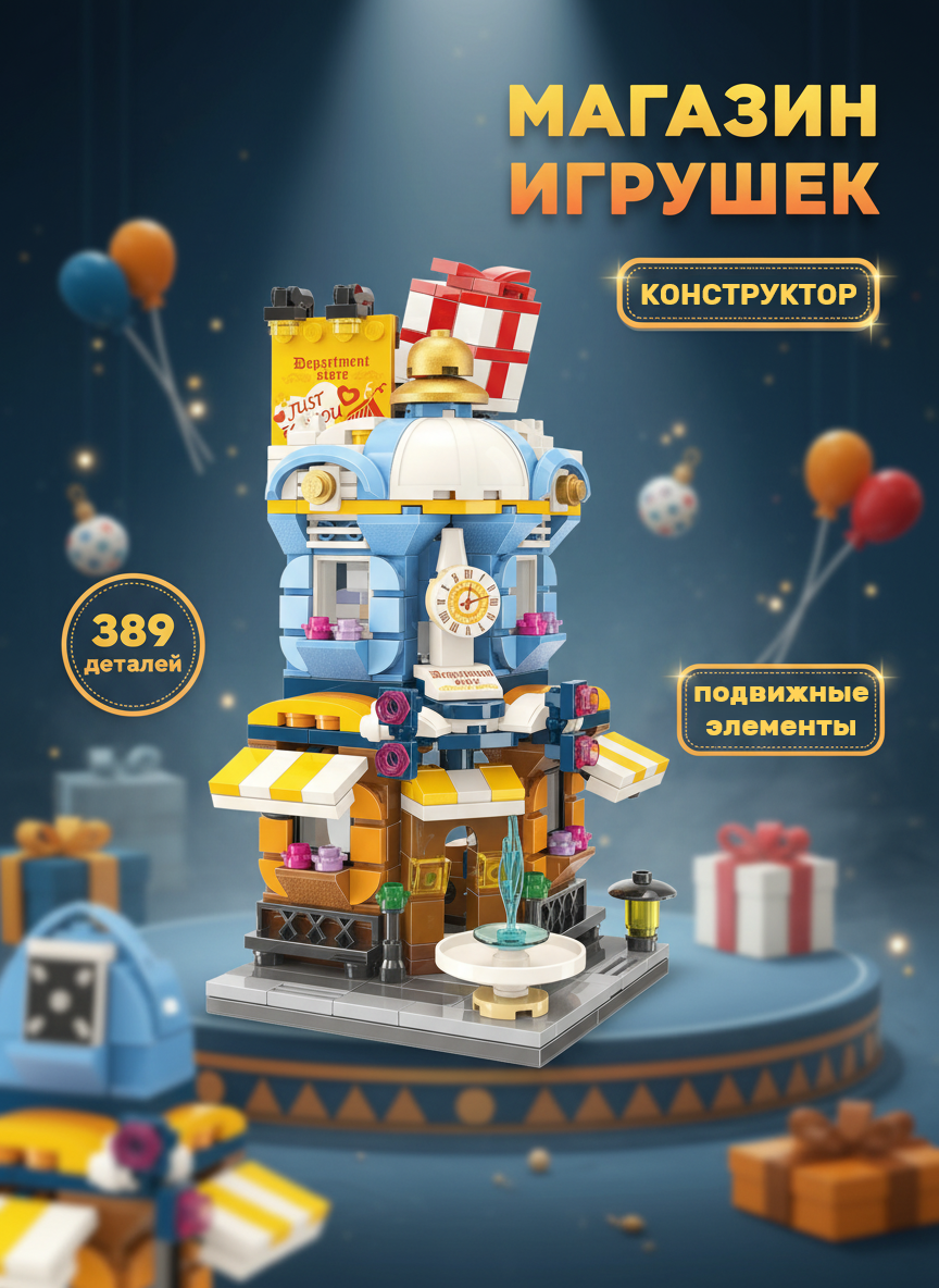 Конструктор Keeppley "Магазин Подарки", 389 деталь.