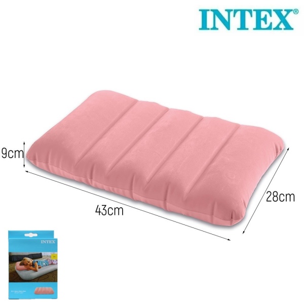 Подушка надувная туристическая 43х28х9см, Intex 