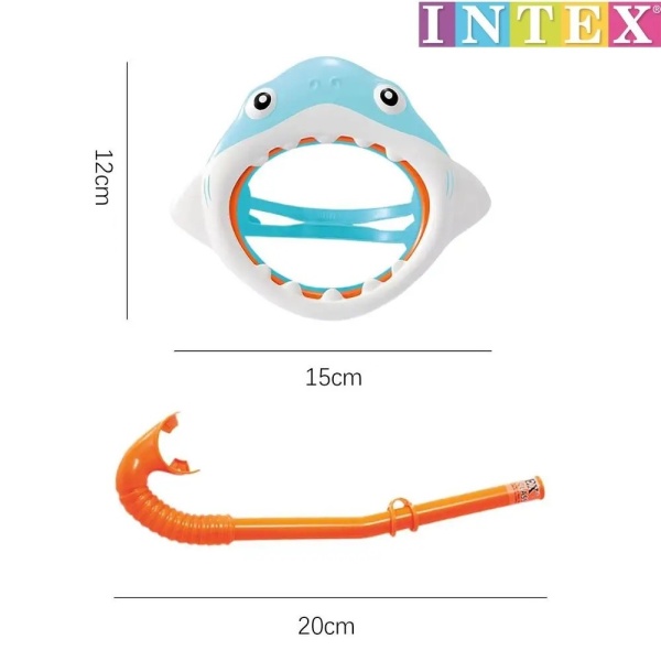 Набор для плавания: маска с трубкой, 3-8 лет, SHARK FUN SET Intex