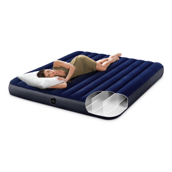 Матрас надувной 183x203x25см Classic Downy Air Mattress, Intex 