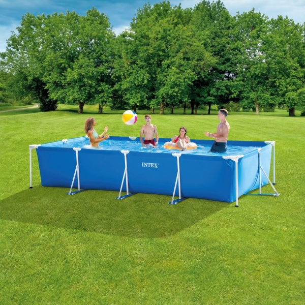 Бассейн каркасный прямоугольный 450х220х84, 7127 л, серии Rectangular Frame Pool 28273 Intex