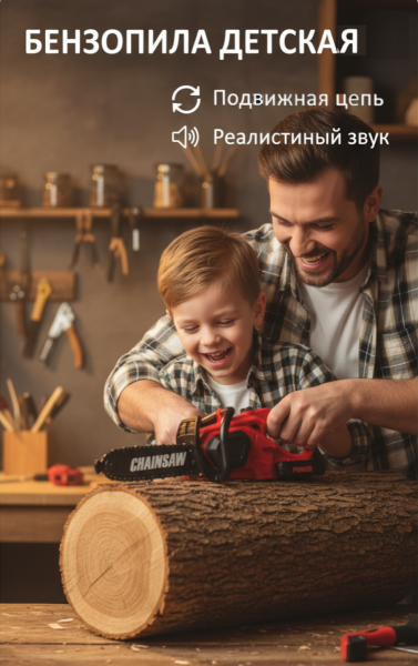 Электропила игрушечная в коробке