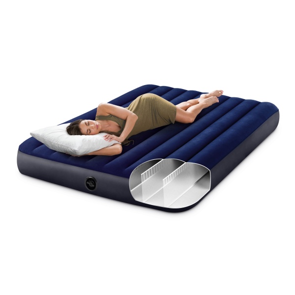 Матрас надувной 152x203x25см, Classic Downy Air Mattress, Intex