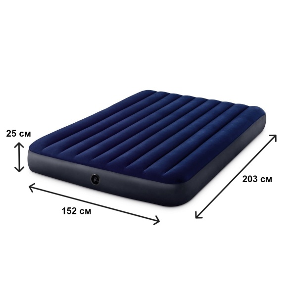 Матрас надувной 152x203x25см, Classic Downy Air Mattress, Intex
