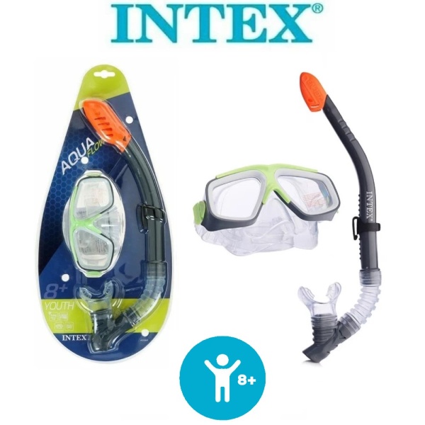 Набор для плавания: маска с трубкой, от 8 лет, SURF RIDER SWIM SET Intex