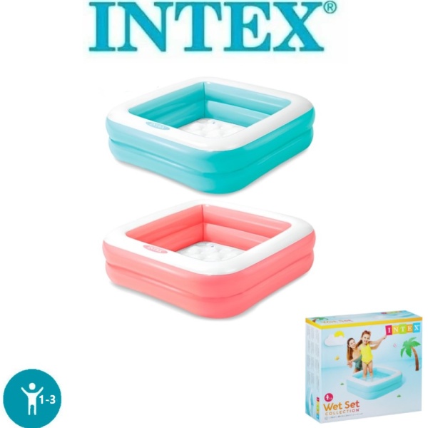 Бассейн надувной детский "Плейбокс" 85х85х23 см, 1-3 лет, Intex