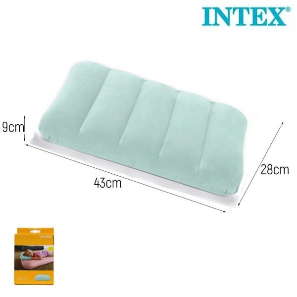 Подушка надувная туристическая 43х28х9см, Intex 